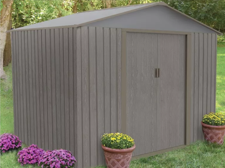 Abri De Jardin Métal Aspect Bois - 13,51 m² - 321 x 421 x 205 cm