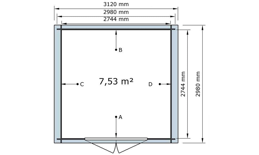 Abri de Jardin Traité Autoclave MARMANDE - 7,53m² - 3,98m²