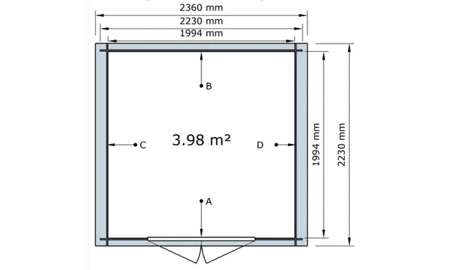 Abri de Jardin Traité Autoclave MARMANDE - 7,53m² - 3,98m²
