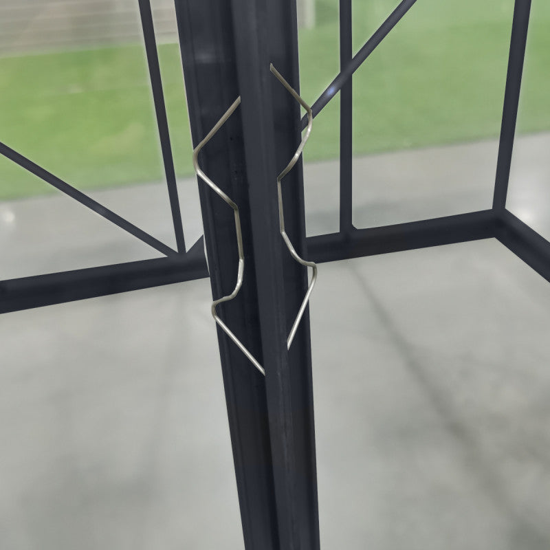 Serre de Jardin 4,57m² en Aluminium Anthracite et Verre Trempé 4mm - RINCA