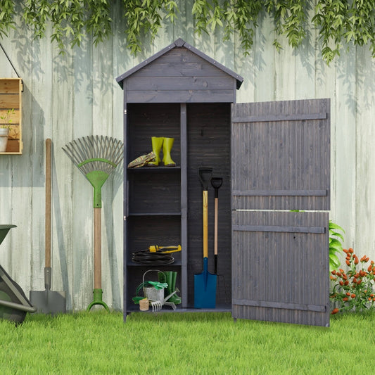 Abri de jardin – Armoire pin massif gris