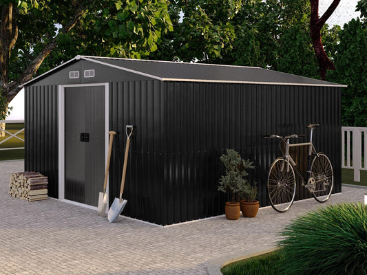 Abri de Jardin en Acier Galvanisé Gris 12,5 m²